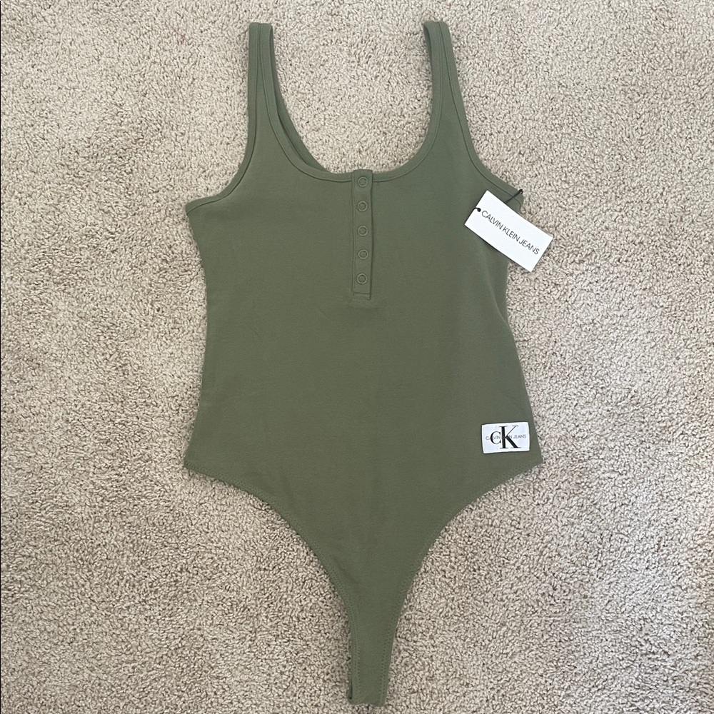 Calvin Klein Olive Green Bodysuit